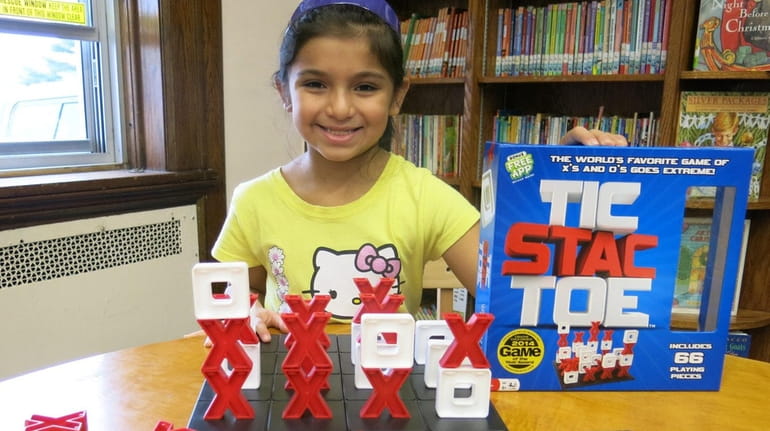 Kidsday reporter Blanca Gonzalez-Norio tested the game Tic Stac Toe.