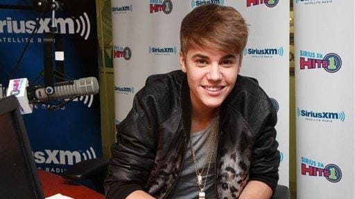 Justin Bieber at the SiriusXM Hits 1 studio in New...