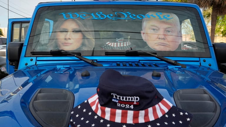 A car belonging to a supporters of former President Donald...