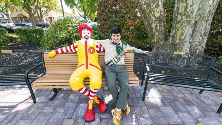 Max McConville spends some quality time with Ronald McDonald at the...