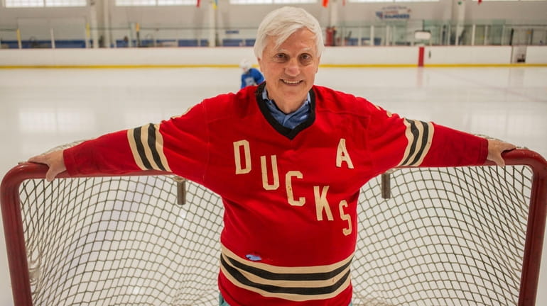 Former Long Island Ducks hockey player Buzz Deschamps, photographed at...