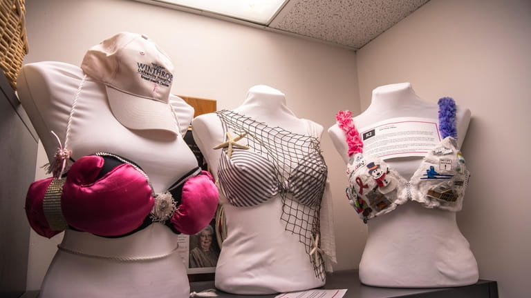 Bras that were made for Creative Cups, a fundraiser for...