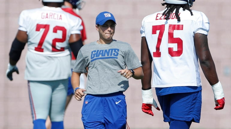 Giants coach Angela Baker during in team drills at training...