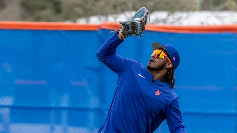 Mets outfielder Khalil Lee at spring training camp on Tuesday, March...