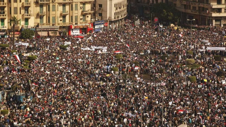 Protesters gather in Tahrir Square in Cairo, Egypt. (Feb. 1,...
