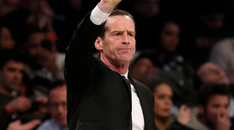 Nets head coach Kenny Atkinson during the first half against the...
