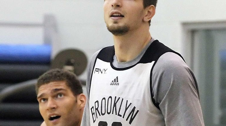 Mirza Teletovic during Monday's Brooklyn Nets practice. (Oct. 8, 2012)