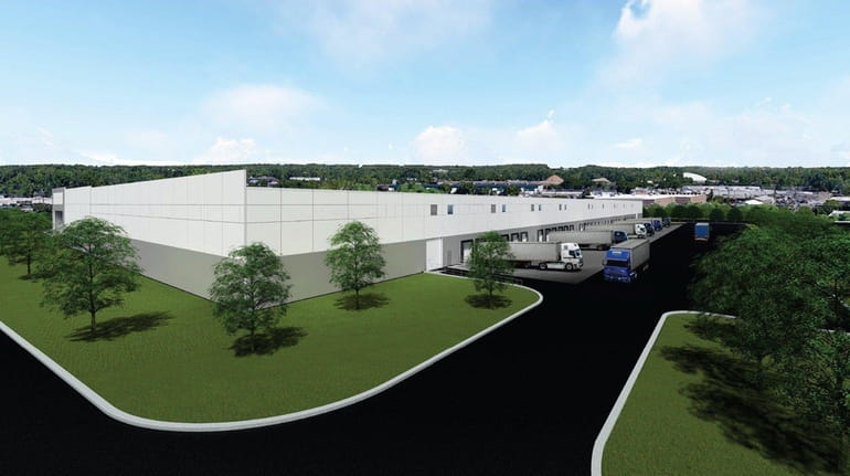 A rendering shows the 195,000-square-foot e-commerce warehouse Lincoln Equities Group...