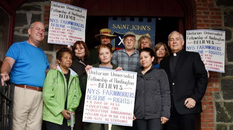 Supporters of farm workers' rights met at St. John's Episcopal...