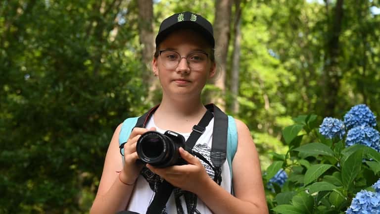 Kristina Stelmashchuk, 13, on the Usdan Summer Camp grounds in...