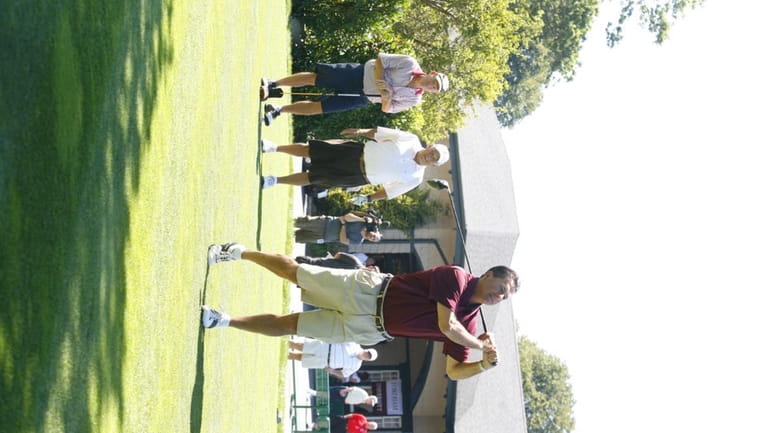 Fordham coach Tom Pecora tees off with Ed Cobett and...