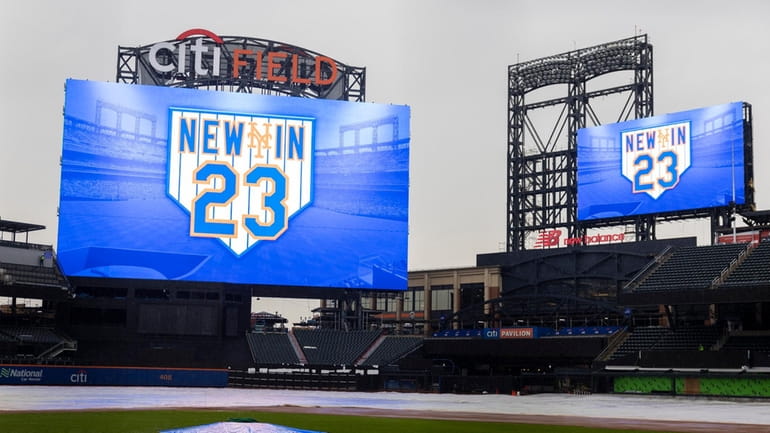 A new jumbotron screen is seen during the Mets' “What’s New at...