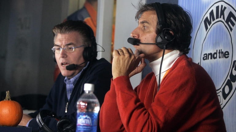 Mike Francesa, left, and Chris "Mad Dog" Russo do a...