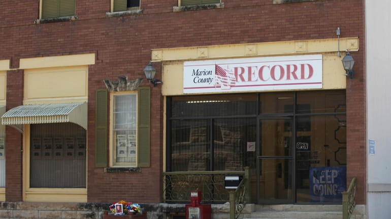The offices of the Marion County Record weekly newspaper are...
