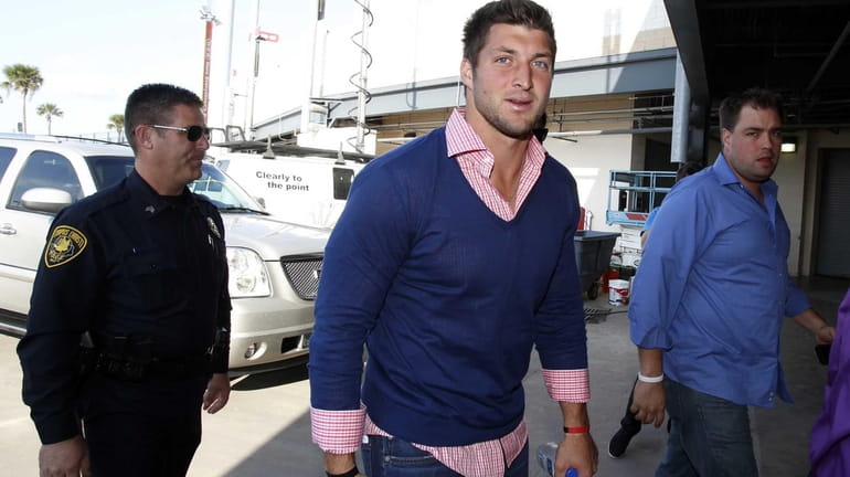 Tim Tebow arrives for the Celebration of Collaborations event hosted...