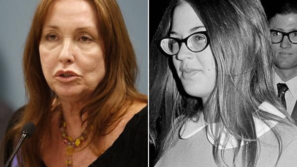 On the left, a 2009 photo of Debra Tate, sister...