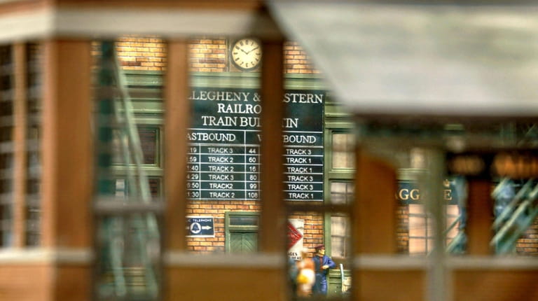 Realistic details, like the arrivals and departures board, inside the Allentown train station were...