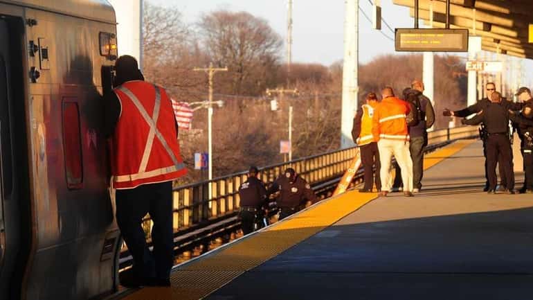 The scene at the Bellmore LIRR station after a teen...