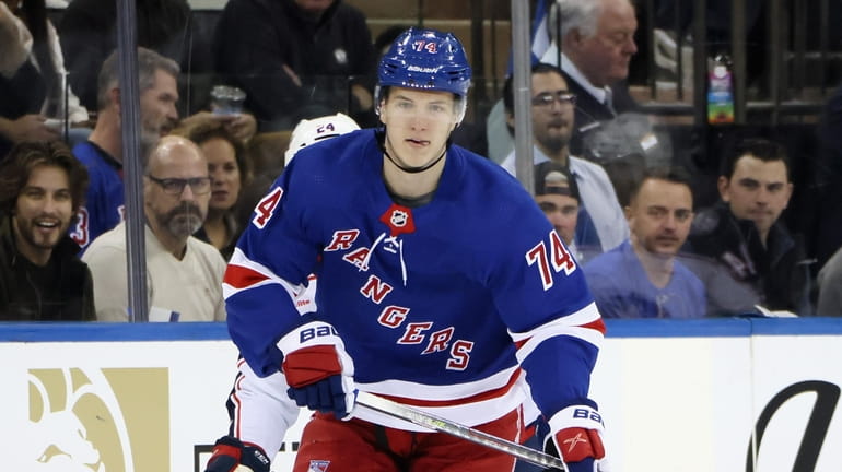 Vitali Kravtsov #74 of the New York Rangers skates against...