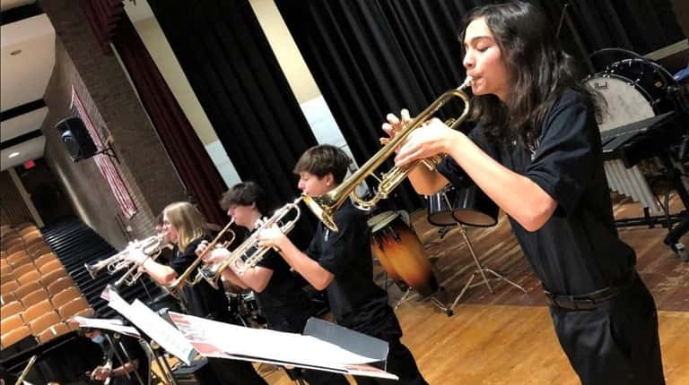 The jazz band from Harborfields High School in Greenlawn was among...