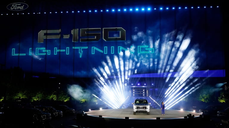 Ford's chief executive eEngineer Linda Zhang unveils the Ford F-150...