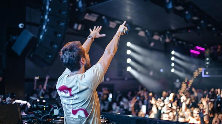 DJ and producer Zedd (Anton Zaslavski) spins EDM while performing...
