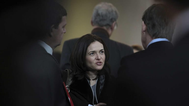 Sheryl Sandberg, chief operating officer of Facebook, in Davos, Switzerland,...