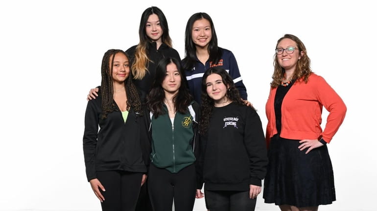 Newsday's All-Long Island girls fencing team 2024. Top row, from...
