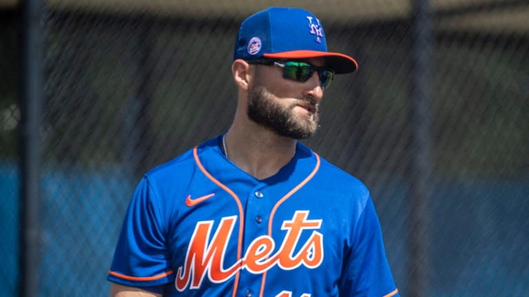 Mets' Kevin Pillar during a spring training workout Saturday, Feb....