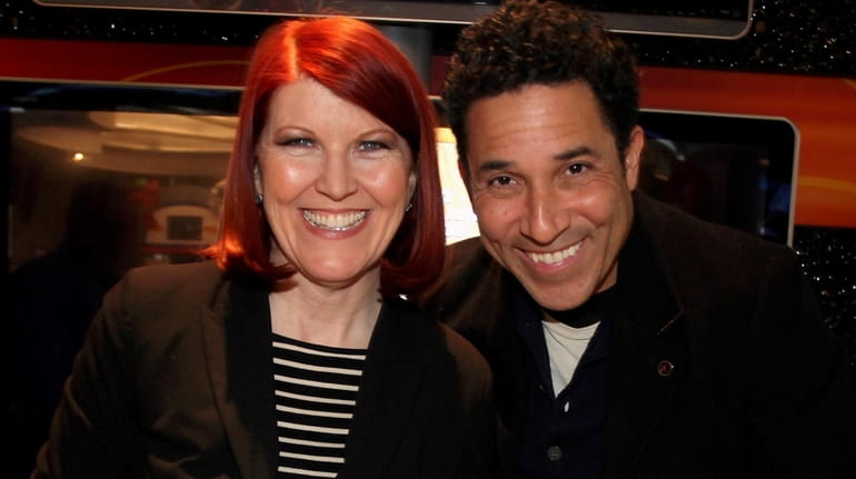Kate Flannery and Oscar Nuñez from "The Office" attend a...