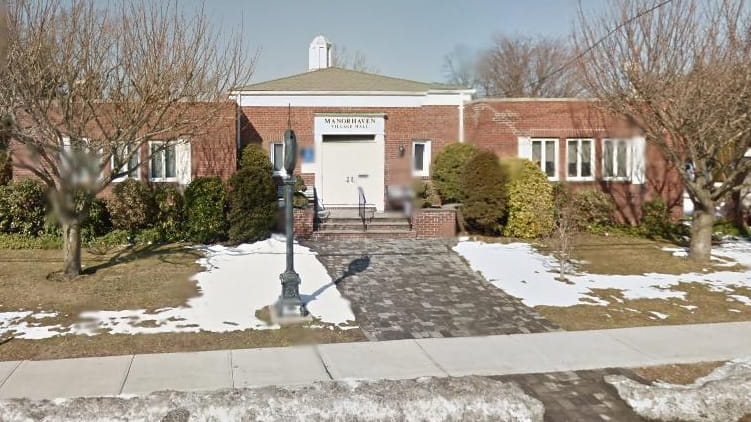 A Google street view image of the Manorhaven Village Hall.