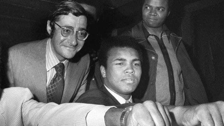 Muhammad Ali (R), the 29-year-old former heavyweight champion of the...