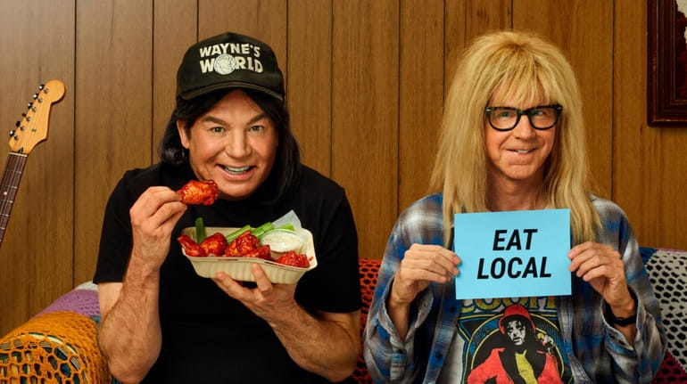 "Wayne's World" stars Mike Myers and Dana Carvey appear in...