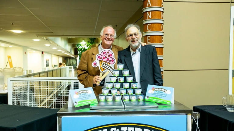 Ben Cohen, left, and Jerry Greenfield, co-founders of Ben & Jerry's...