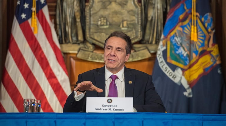 Gov. Andrew M. Cuomo delivers his daily news briefing on COVID-19 in...