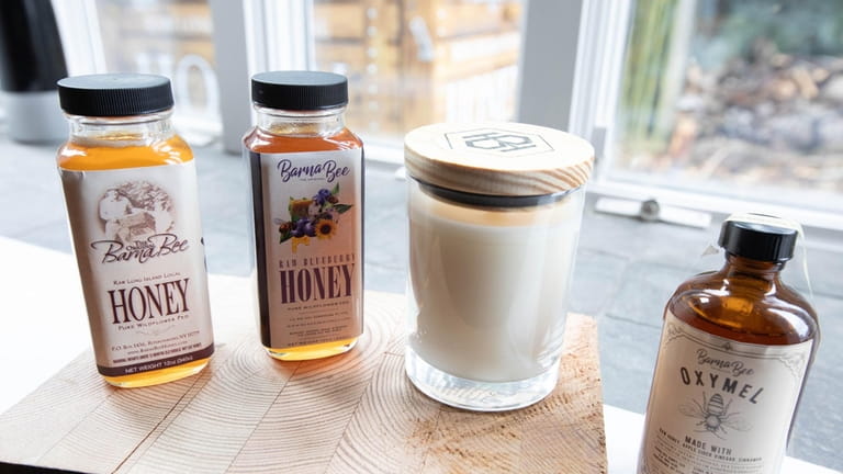 Margaret Barna's products include honey tonics and beeswax candles.