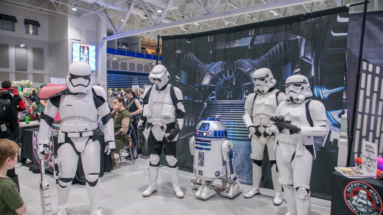 "Star Wars" icons, the Storm Troopers and R2-D2, arrive from...