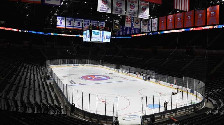 A view of the ice at NYCB Live's Nassau Coliseum...