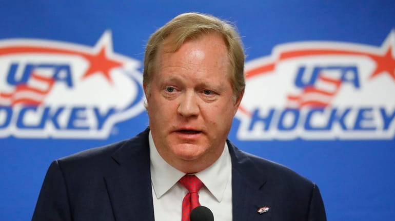 Jim Johannson speaking during a news conference in Plymouth, Mich.,...