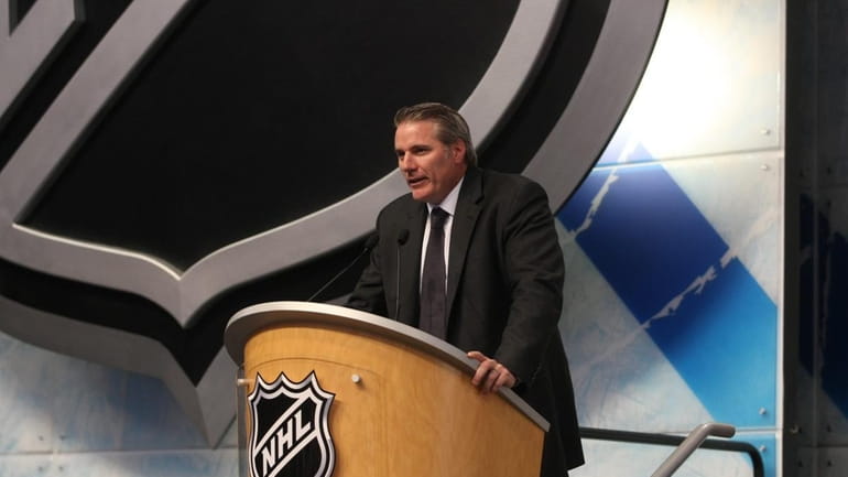 FILE - New York Islanders General Manager Garth Snow speaks...