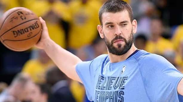 Marc Gasol of the Memphis Grizzlies warms up prior to...