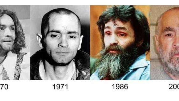 This combination of photographs shows how Charles Manson has looked...