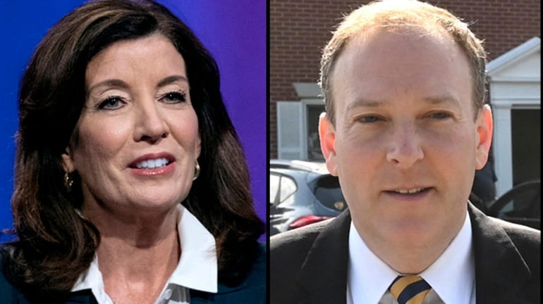 Gov. Kathy Hochul, a Democrat, and Rep. Lee Zeldin (R-Shirley) are...