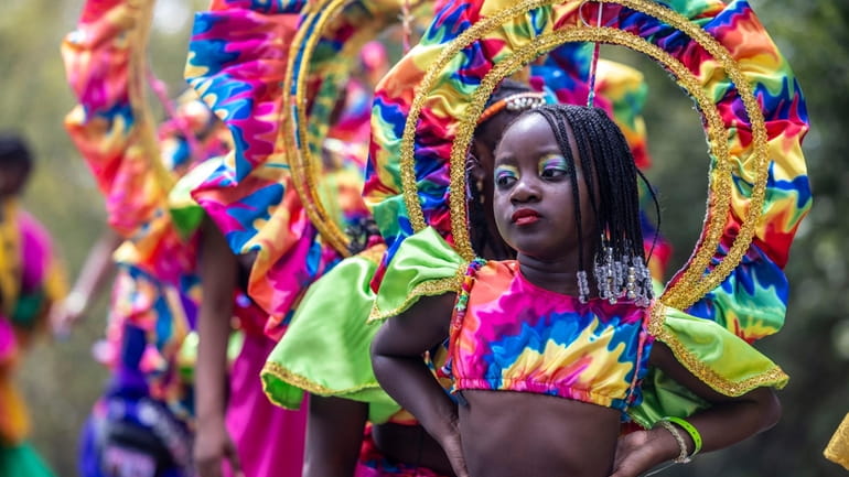 A young participant in Monday's West Indian American Day Parade in...