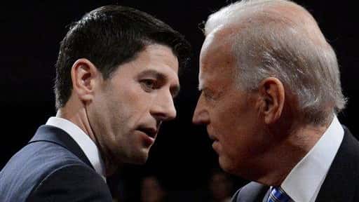 Democratic Vice President Joe Biden and Republican vice-presidential nominee Rep....