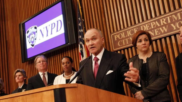 New York Police Commissioner Ray Kelly announces a public service...