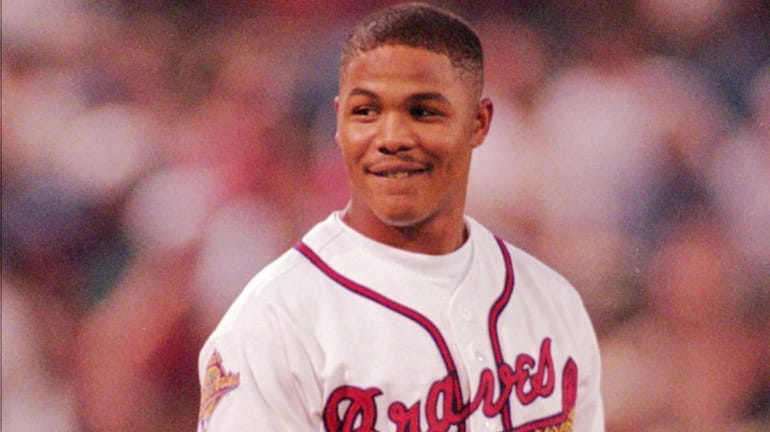Atlanta's Andruw Jones in the 1996 World Series against the...