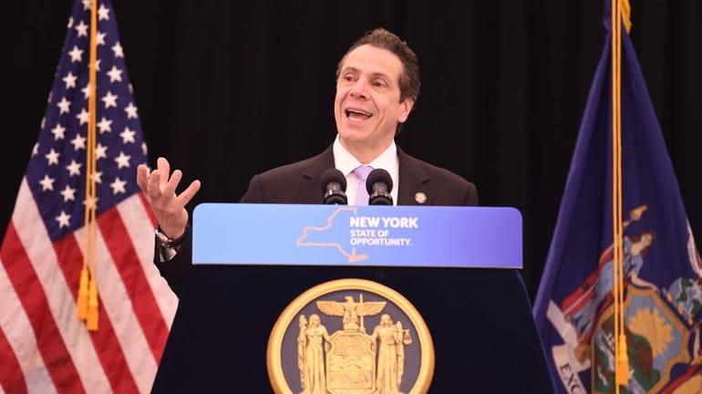 Gov. Andrew Cuomo, during a press conference Wednesday Jan. 14,...