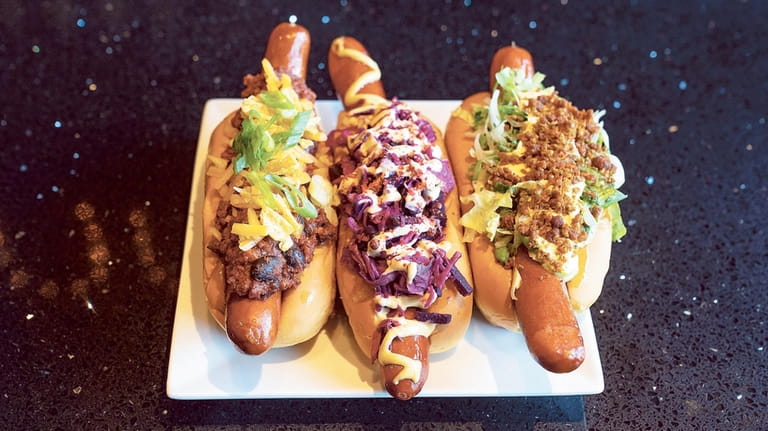 Loaded hot dogs carry the rock-and-roll theme at Rock City...