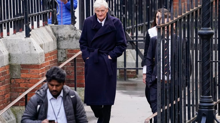 James Dyson arrives at the Royal Courts of Justice, in...